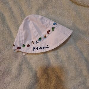 Baby Kids White Sun Bucket Hat Maui